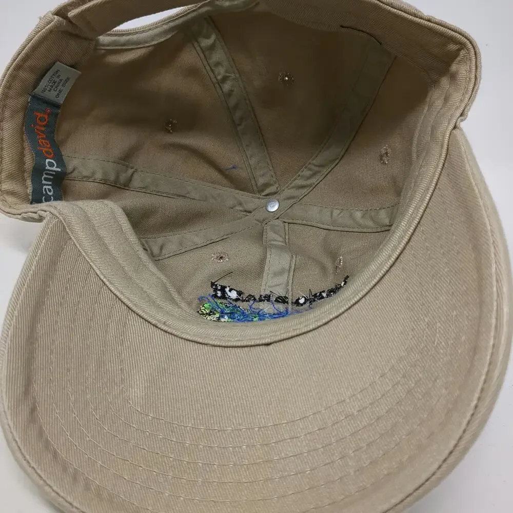 camp david Baseball Cap Beige One Size Vero Beach Florida Mahi Fish Cotton hat